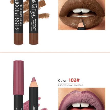 Thanksgiving/Christmas women's cosmetics gifts: 12 color matte velvet lipliner, natural&waterproof&easy to color lipstick pen.