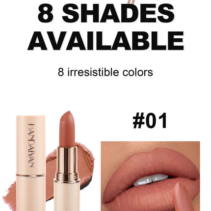 8 Colors Deep Red Matte Lipstick Waterproof Non-Stick Velvet Texture Easy Apply Rose Red Lip Makeup Long-Lasting Cosmetics