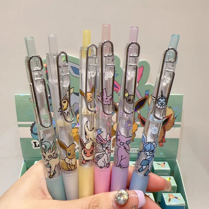 1/5/10pcs Pokemon Eeveelution Blind Box Gel Pen Cute Stationery School Supplies Black Signature Pen Anime Accessories Gifts