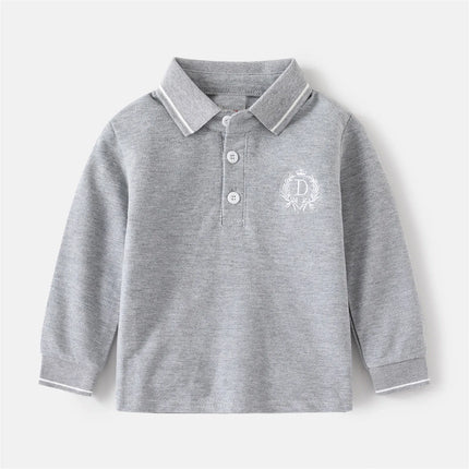 2 3 4 5 6 Years Boys POLO Shirts Spring Long Sleeve Kids Clothes Toddler Boy Turn Down Collar School Shirt Children's Clothing