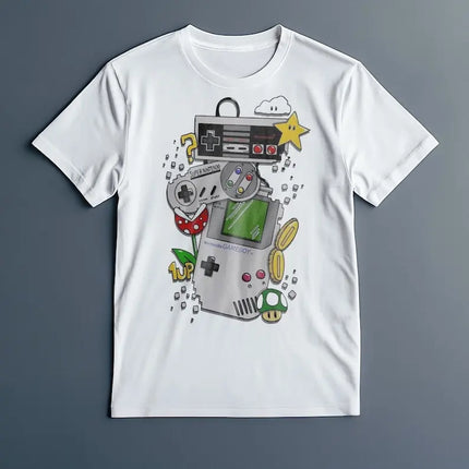 Retro Controllers Gameboy 90s Pixel Art Unisex Soft Cotton Tee Vintage Gamer Gift Nostalgic Video Game Summer T-Shirt Streetwear