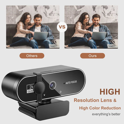 4K Webcam Video Camera 2K Autofocus Streaming Web Cam With Microphone Full HD 1080P Webcams for PC/Computer/Laptop
