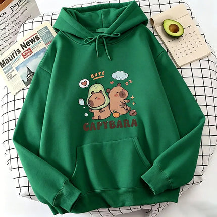 Funny Cartoon Capybara Print Hoodie Women/Men Kawaii Tops Sweatshirt for Girls Unisex Fashion Harajuku Graphic Hooded Pullovers