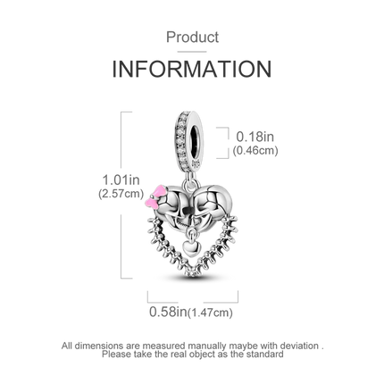925 Silver Color Star Moon Heart Safety Chain CZ Beads Angle Wing Pendant Fit Bangle Charms Bracelet DIY Women Original Jewelry