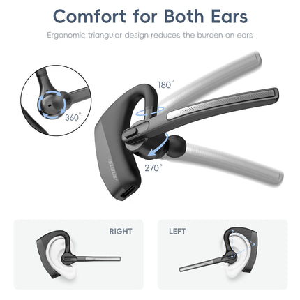 Newest K30 Bluetooth Headset Wireless Headphones Dual-Mic Mute Noise Cancelling Earpiece Handsfree Earphones for Driver Office