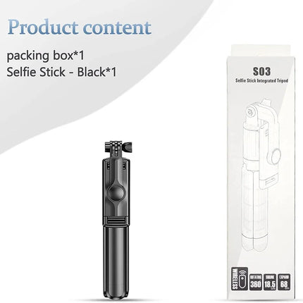 3In1 Bluetooth Selfie Tripod with Fill Light Shutter Remote Portable Foldable Monopod for iPhone Smart Phone