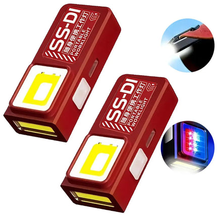Mini COB LED Flashlight USB Rechargeable Powerful Working Light with Clip Magnet Waterproof EDC Camping Walking Pocket Torch