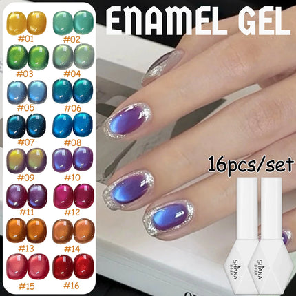 WS 10ML Red Wine Cat Magnetic Gel Nail Polish Glitter Semi Permanant Soak Off UV LED Gel Varnish For Manicure DIY Nail Supplies