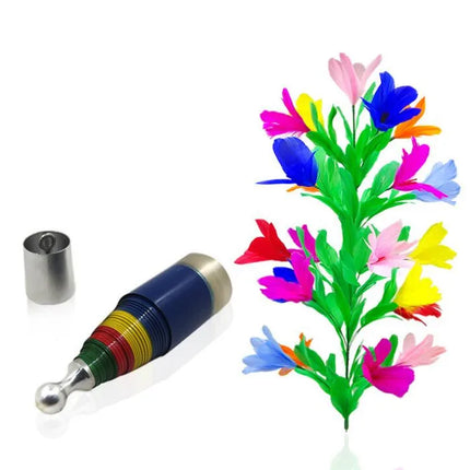 Steel Magic Vanishing Cane To Flower (21 Flower) - Magic Tricks, Cane To Flower,Stage Magic,Close Up,Comedy,Magician Wand Metal