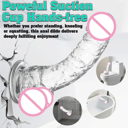 Jelly DildoTransparent Big Dildo 4 Sizes Realistic Soft Fake Penis Erotic Sex Toys for Woman Men Gay Vagina Anal Butt Plug