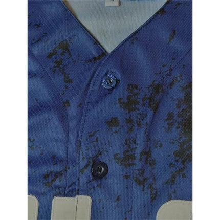 Personalized Men's Baseball Jersey with Custom Name and Number Embroidery Cleveland Blue Short Sleeve Button Down DIY Shirts