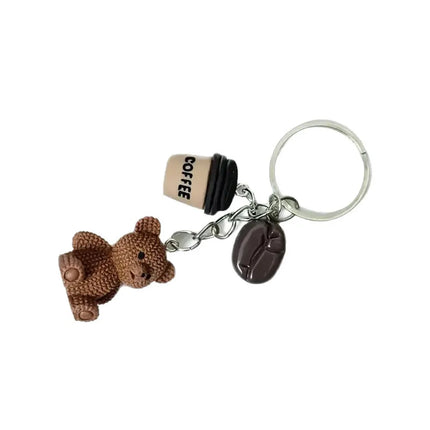 Cute Three Dimensional Little Bear Pendant Keychain Personality Bag Charm Cartoon Animals Backpack Hanging Piece Accessorie A491