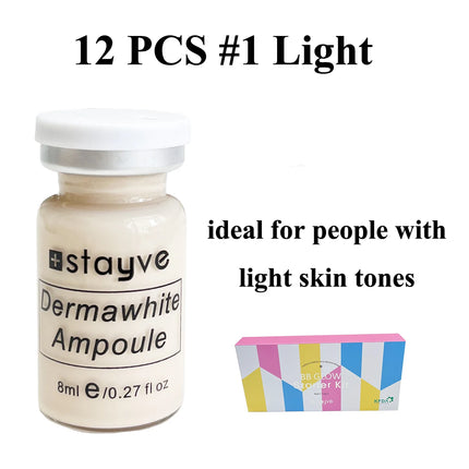8ml Stayve BB Cream Hyaluronic Acid Facial Glow Serum Ampoule Essence Peptide Moisturizing Foundation Skin Rejuvenation Care
