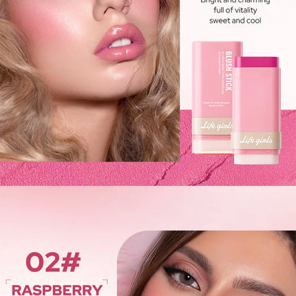 Life Girls Peach air multi purpose blusher stick,Natural and comfortable to wear, with a natural makeup effect. Highlighting blu