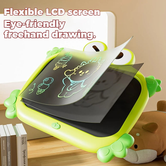 Kids LCD Drawing Tablet, Colorful Eye Protection Writing Board, One Touch Erase Cartoon Educational Graffiti Toy Birthday Gift