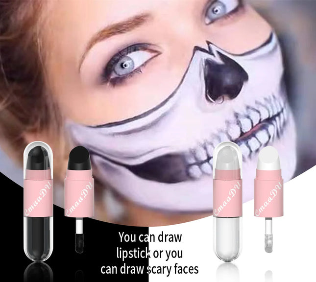 Halloween Lip Gloss Set, 3-Piece Non-Stick Shiny Lipstick, Glittery Purple and Black Lip Colors, Long-Lasting, Non-Transfer