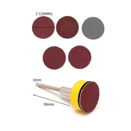 1 Inch 100 Pieces Sandpaper Set 25mm Sanding Discs Abrasive Polishing Pads for Dremel Tool