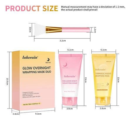 Glow night Wrapping Mask Deep Hydration Care Reduces Sagging&Dullness Even Skin Tone Mask Collagen Turmeric Hydrating Moisturize