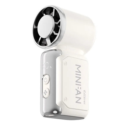 Portable Mini Handheld Cold Compress Fan 199 Speed Adjustable Digital Display Turbo Bladeless Fan USB Rechargeable Cooling Fan
