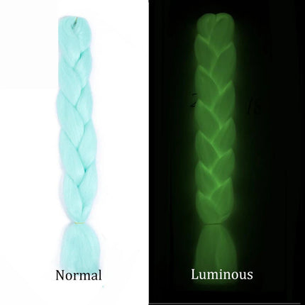 24inch Synthetic Christmas Braiding Hair Colored Braids Extensions Glowing Braiding Hair Shining Fluorescent Light in Darkness