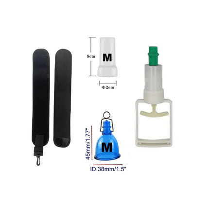Vacuum Penis Pump Extender Kit Silicone Sleeve And Plastic Cup With Belt For Physical Traction Training