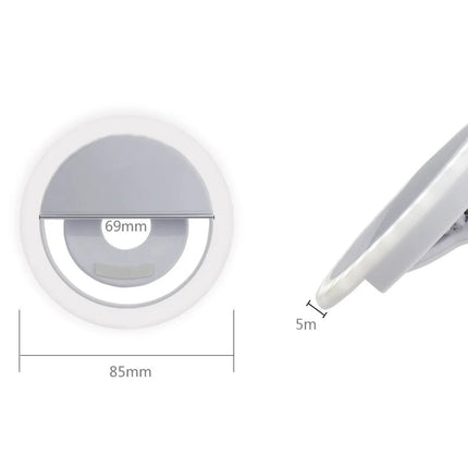 2024 USB Charge Selfie Ring Light Mobile Phone Lens LED Selfie Lamp Ring for iPhone for Samsung Xiaomi Phone Selfie Ring Light