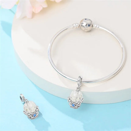 Original 925 Sterling Silver Charms Beads Cute Mushroom Unicorn Love Wings Pearl Charm for Bracelet Pendant Woman Girl Jewelry
