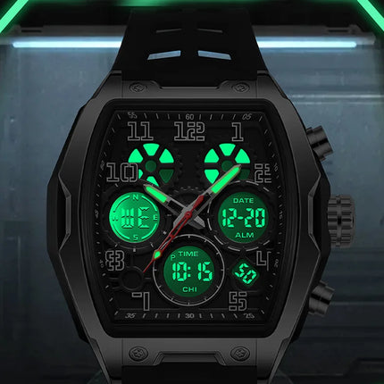 Men Dual Display Watches For Male Clock 2025 Top Brand Luxury Military Silicone Band Men Wrist Watches Sports Digital Wristwatch