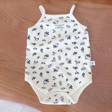 Summer Newborn Baby Girls Sleeveless Sling Plaid Outfits Cotton Soft Jumpsuits Infant Kids Casual Clothing Bodysuits