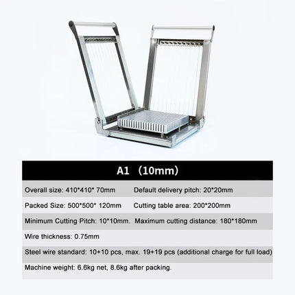 300*300mm Double Arm Manual Raw Chocolate Cutting Machine Slicer Stainless Steel Bar Cutter Dessert Candy Multi-size Cutting