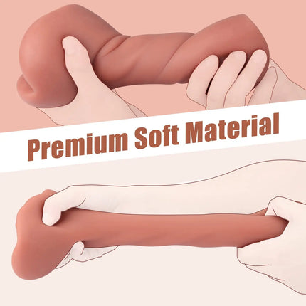 2 in 1 Pocket Pussy Male Masturbator with Sex Doll with 3D Realistic Textured Real Vaginal Tight Anal Valentine's Day ﻿