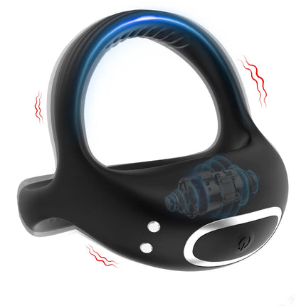 Vibrating Cock Ring for Men Silicone Penis Rings Intense Vibration Mens Vibrator Longer Harder Stronger Erection Adult Sex Toys
