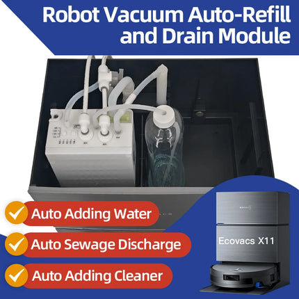 Ecovacs X11 X12 T90 X9 T50 X8 X1 Robot Vacuum Water Change Kit Auto Water Refill and Drain water hookup kit accessories Module