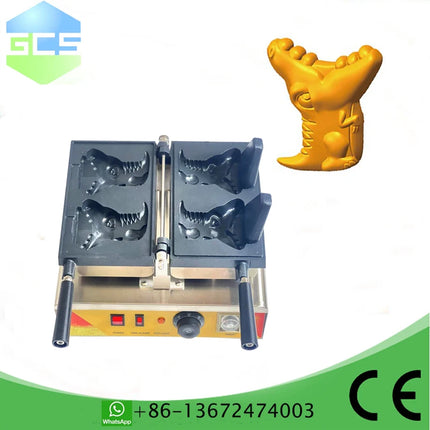 2PCS Crocodile Shape Waffle Electric Machine Open Mouth Bear Type Taiyaki Ice Cream Waffle Maker 1800W Commercial Snack Baker