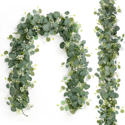 1/2/4pcs, Simulation Vine for Man Gypsophila Eucalyptus Garland, Artificial Green Vine,Suitable for Party, Wedding,Office Decor