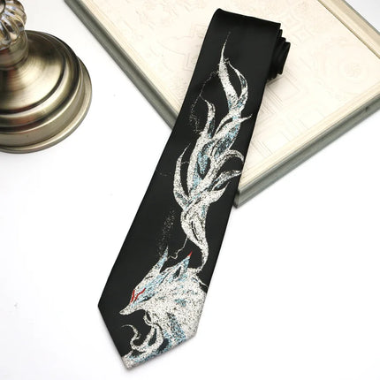 Chinese Style Printed Tie Artistic Personality Niche Casual Shirt Accessories Design Sense Tie Student Uniform Accessories