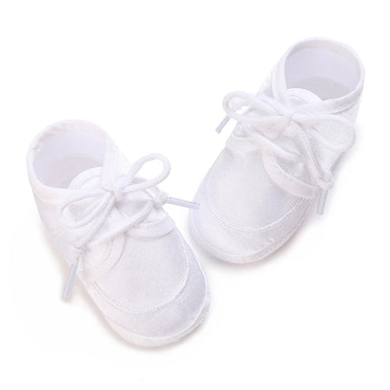 Newborn Baby's First Baptism Shoe: Newborn Boys and Girls' White Baptism Shoes Soft Sole Walking Shoes Multiple Styles-9CM/10CM
