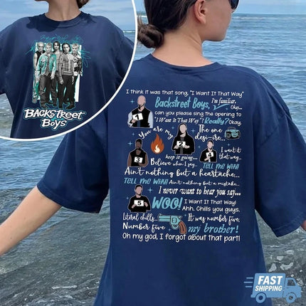 Backstreet Boys Classic Album Poster Graphic Print T-Shirt for Fans Men Women Crewneck Cotton New Fashion Oversized Casual Tops