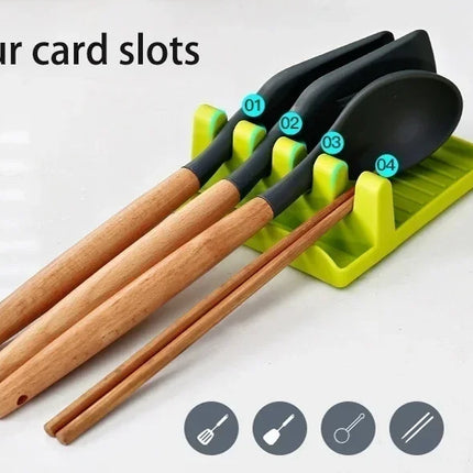 Pan Lid Holder Supports Spoons Pot Cover Rests Spatula Stand For Kitchen Convenience Utensils Tools Accessories Cooker Organizer