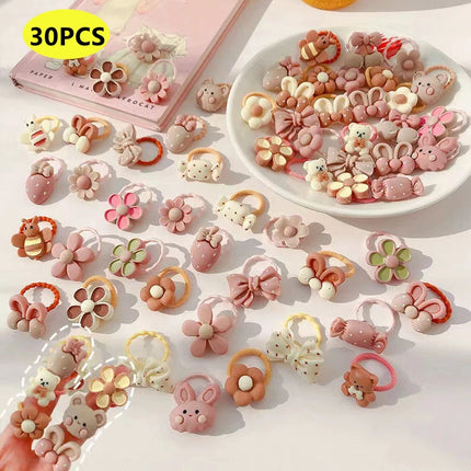 50PCS to 10PCS Lot Cute Cartoon Rabbit Hair Band Girls Elastic Hair bands Headwear Kids Hair Accessories Hairwear Mixed Style