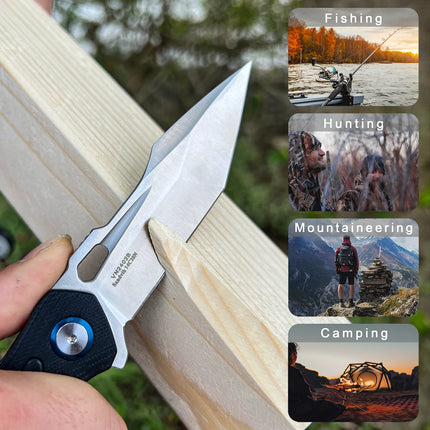 VNLA Pocket knife 14C28N steel sharp folding knife G10 handle knife Outdoor camping portable knife EDC tool knife Open express