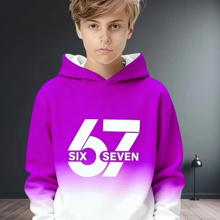 Fun Six Seven 6 7 Meme Design Hoodie for Kids Chaotic Humor Y2k Game Saying Tee Novelty Gift Boys Top Fashion Children's Clothes