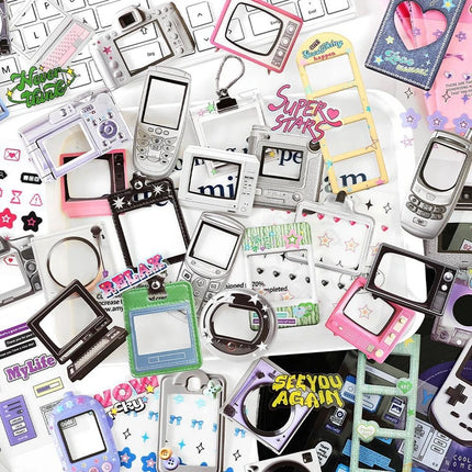 15Pcs/lot Y2K Cute Retro Paper Card Stickers Material Pack Decorative Journal Scrapbooking DIY Photo Frame Collage