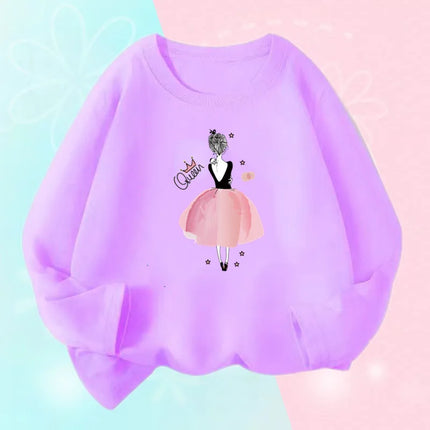 Kids T Shirt Floral Girl with Heart Bicycle Print Tops Girls Casual Cute Graphic Tee Shirt Long Sleeve Cartoon T-shirts