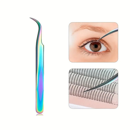 Precision Stainless Steel Eyelash Tweezers for Eyelash Extensions Nail Stickers And Rhinestones Straight Curved And Pointed