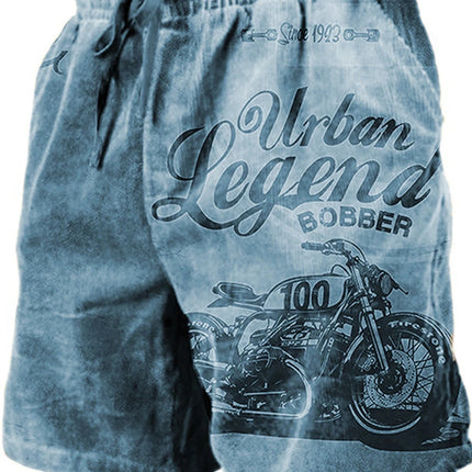 Men's Beach Pants Heavy Shaped Motorcycle 3D Printed Shorts Men Summer Breathable Shorts Fitness Street Shorts Men's Ropa Hombre