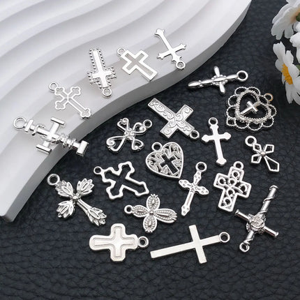 20/100 Styles Antique Silver Crosses - Perfect for Handmade Jewelry like Necklaces, Bracelets & Earrings"