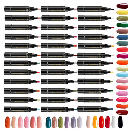 Summer Neon Gel Nail Polishs Pen Long Lasting Pure Color Nail Gel Nail Arts Marker Manicure Pen Nail Polishs Base Top Coat Gel