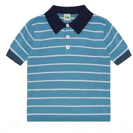 Children's Tops 2026 SS New Arrival Ins Style Popular Children's Clothing FUB Boys and Girls Knitted Collared Polo Shirt