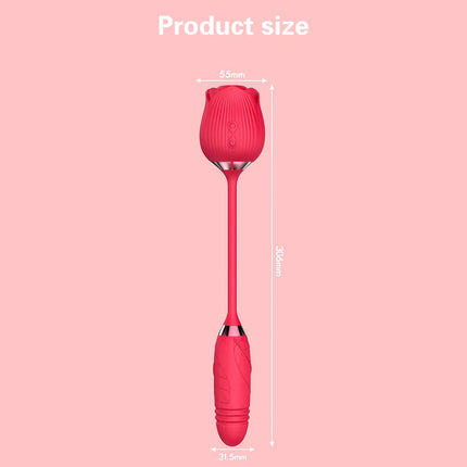 Rose Toy Sucking Vibrator Stimulator for Women with 10 Suction Thrusting Dildo G Spot Vibrators Adult Toys for Women Men Couples